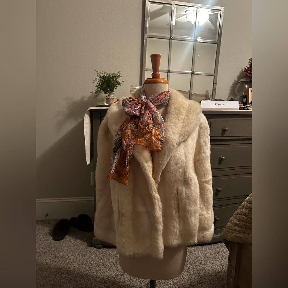 Chic Cream Fur Coat
